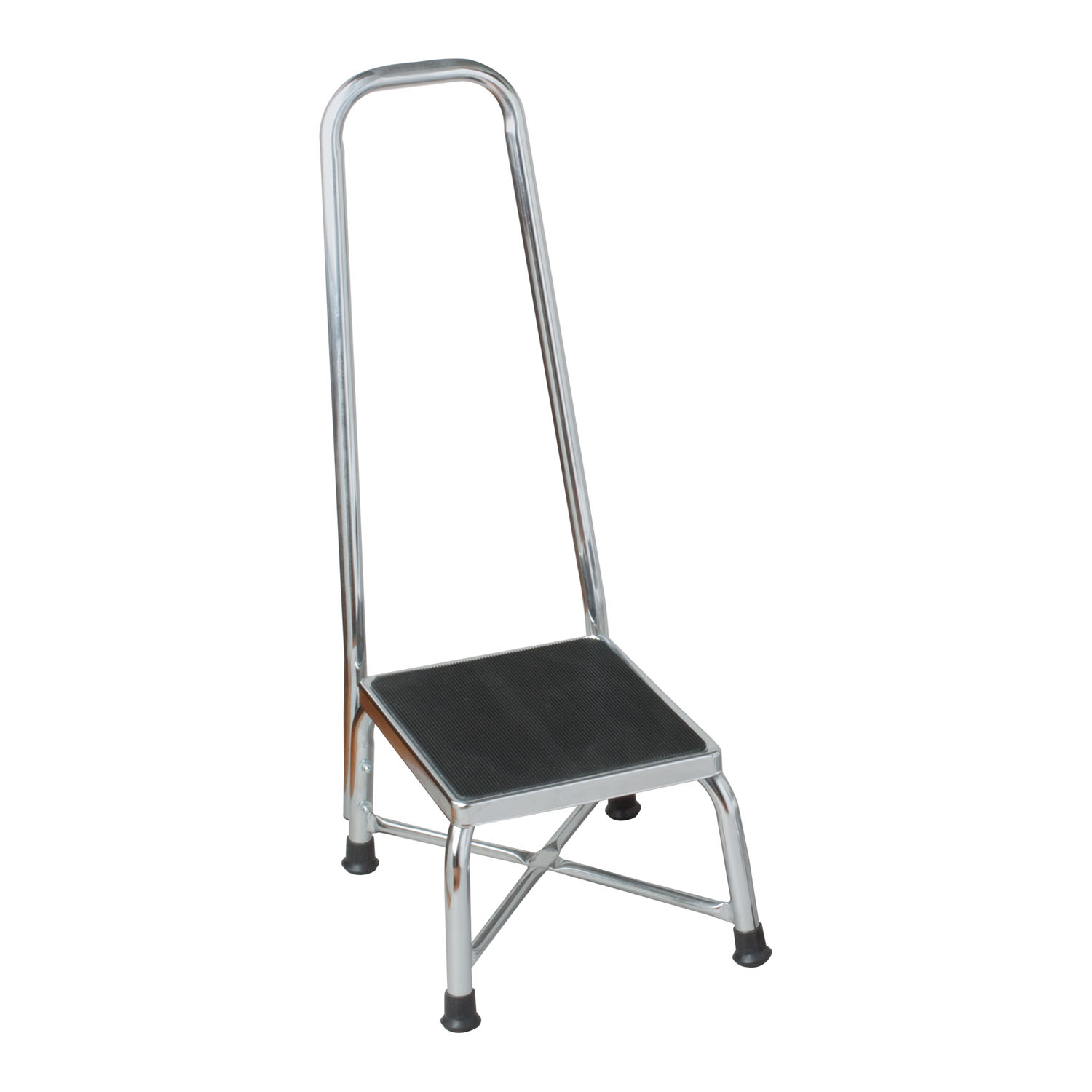 DUKAL TECH-MED FOOTSTOOLS Footstool w/ Hand Rail, Bariatric, Chrome, 11" x 14" Platform, 700 lb Weight Capacity Dukal Corporation 4348