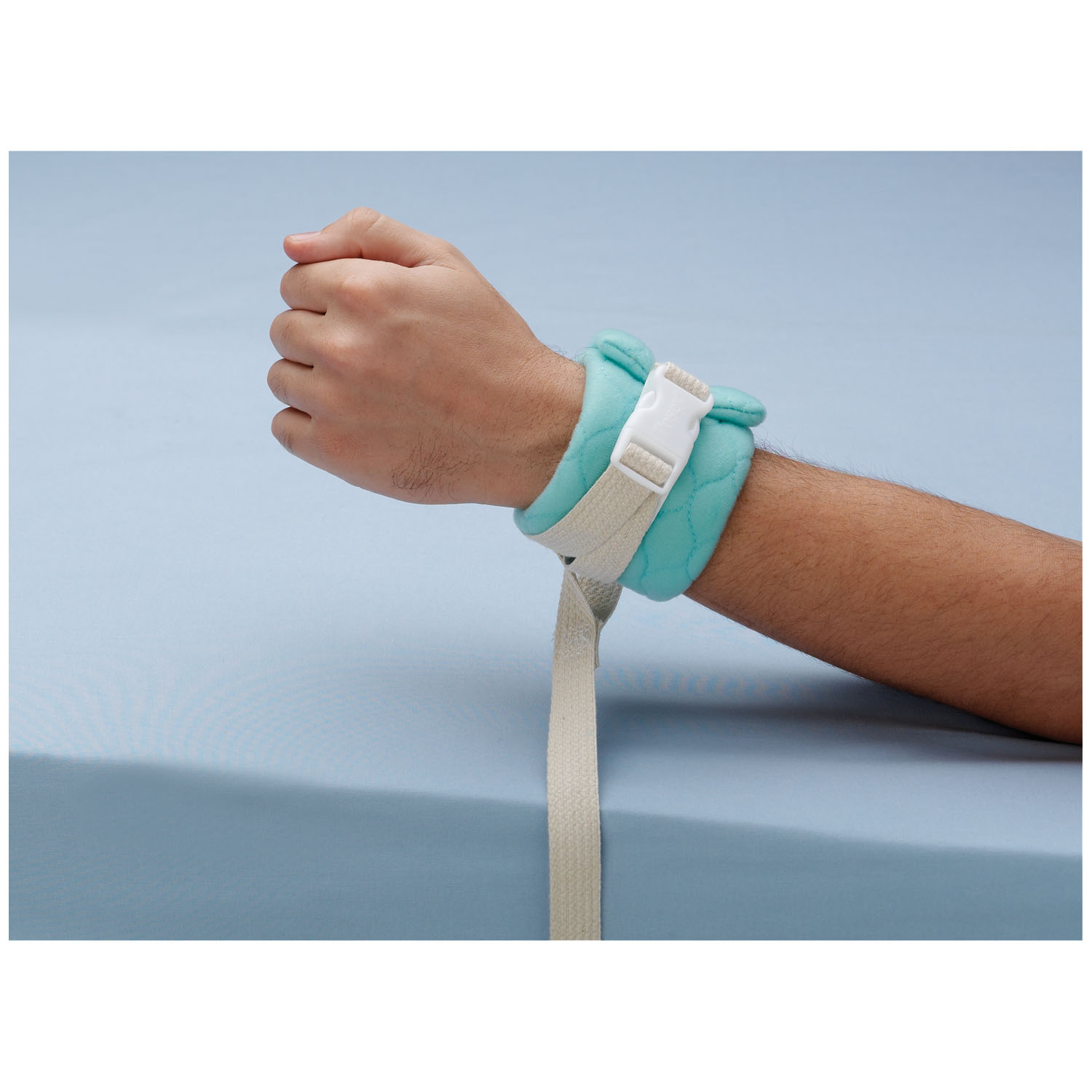 TIDI POSEY LIMB HOLDERS Posey Wrist Restraint, One Size Fits Most, Hook and Loop/Quick Release Buckle, 1-Strap, 2-Piece, Quilted Fabric, Blue (Continental US + HI Only) TIDI Products, LLC 2551