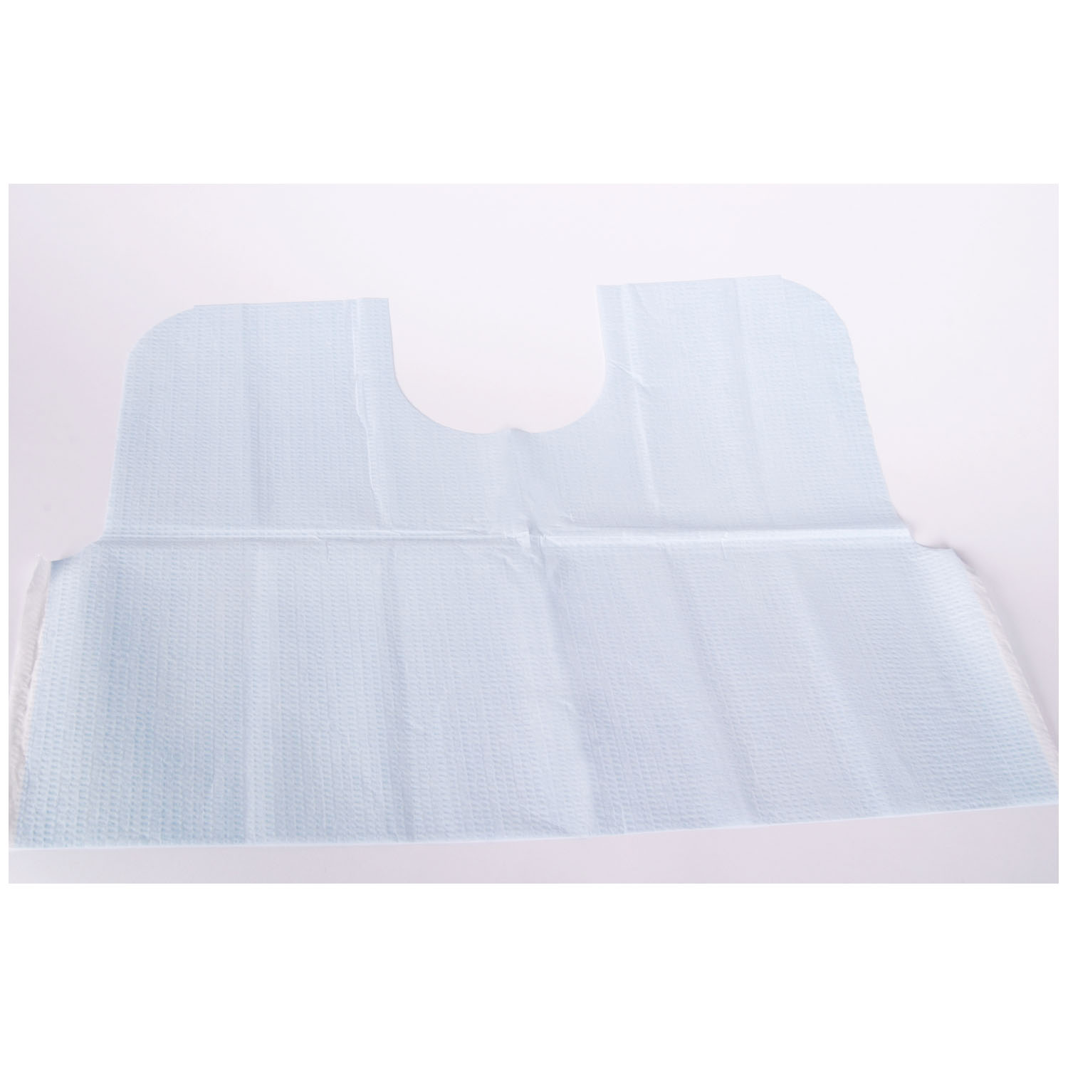 TIDI 3-PLY TISSUE/POLY CONTOUR BIB Deluxe PolyTowel, Neck Cutout, 17" x 18", Blue, 500/cs (20 cs/plt) TIDI Products, LLC 917443