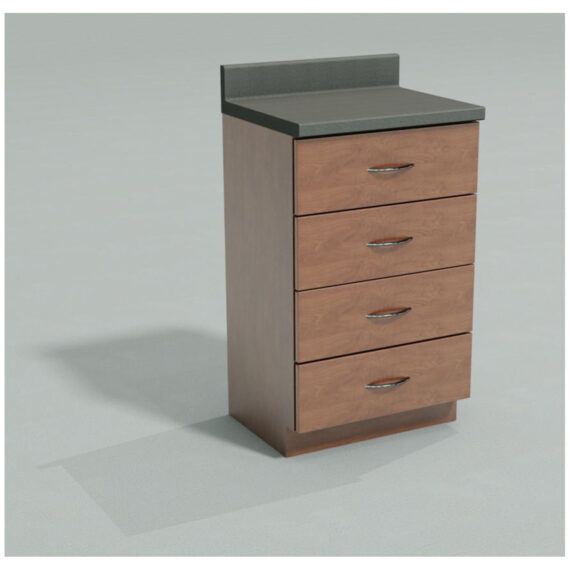 UMF MEDICAL BASE CABINET Base Cabinet, Steel, 24", Four (4) Drawers, Seamless Countertop, Quiet White (DROP SHIP ONLY) UMF Medical 6004