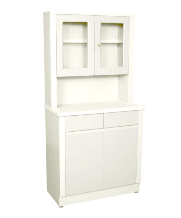 UMF MEDICAL CABINETS Treatment Cabinet, 6117 with Upper Cabinet Section, Two (2) Door, Two (2) Drawers, One (1) Shelf, 32" W x 65" H x 16.25 D, Quiet White (DROP SHIP ONLY) UMF Medical 6117