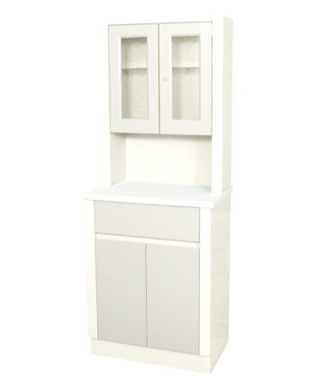 UMF MEDICAL CABINETS Treatment Cabinet, 6130 with Upper Cabinet Section, Two (2) Doors, One (1) Drawer, One (1) Shelf, 25.25"W x 65"H x 16.25"D, Quiet White (DROP SHIP ONLY) UMF Medical 6130