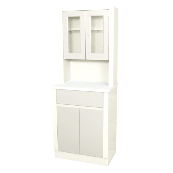 UMF MEDICAL CABINETS Treatment Cabinet, 6130 with Upper Cabinet Section, Two (2) Doors, One (1) Drawer, One (1) Shelf, 25.25"W x 65"H x 16.25"D, Quiet White (DROP SHIP ONLY) UMF Medical 6130