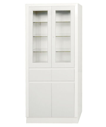 UMF MEDICAL CABINETS Storage/Supply Cabinet, 7142 with Upper Section, Two (2) doors, Two (2) drawers, 31.5"W x 67"H x 15.5"D, Quiet White (DROP SHIP ONLY) UMF Medical 7142
