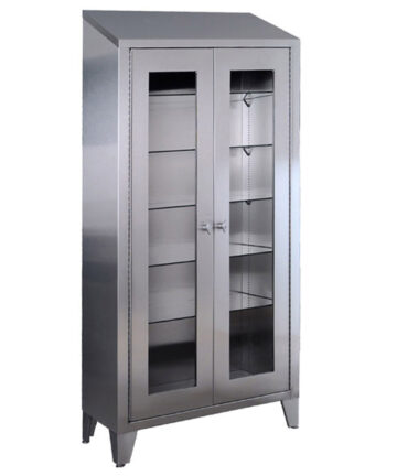 UMF MEDICAL CABINETS Instrument Cabinet,Stainless Steel, Five (5) Adjustable  Stainless Steel Shelves, Two (2) Glass Sliding Door, 36"W x 78W x 16"D (DROP SHIP ONLY) UMF Medical SS7834