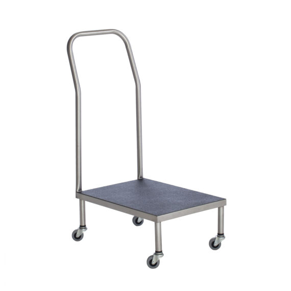 UMF MEDICAL STEP STOOL Foot Stool, Transport Cart, Stainless Steel, 20 3/8"W x 10"H x 13.25"D (DROP SHIP ONLY) UMF Medical SS8381