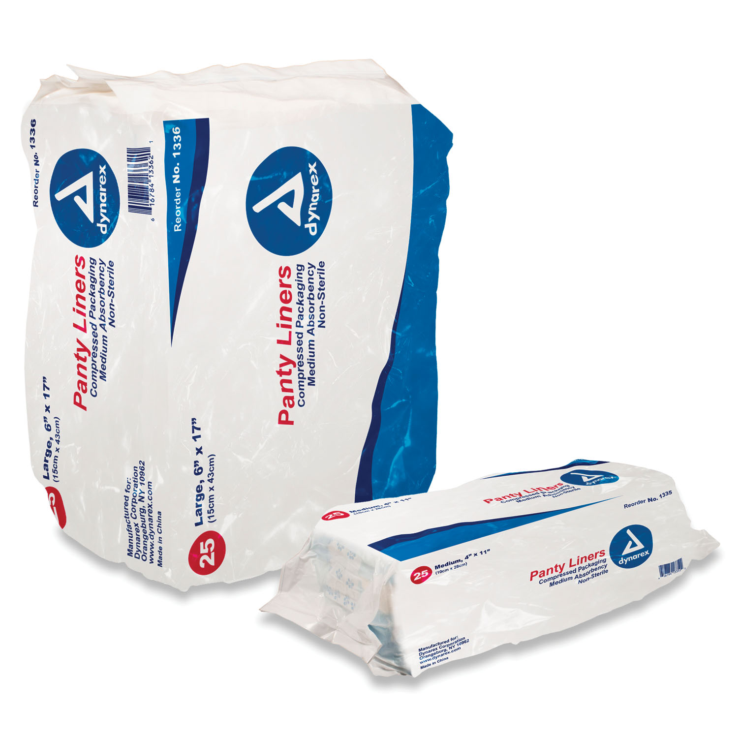 DYNAREX DISPOSABLE PANTY LINERS Panty Liners, 6" x 17", 25/bg, 10 bg/cs (Products cannot be sold on Amazon.com or any other 3rd party site) Dynarex Corporation 1336
