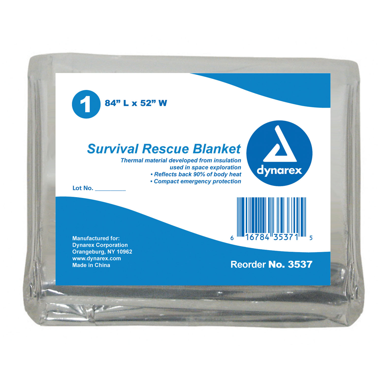 DYNAREX FOIL EMERGENCY RESCUE BLANKET Emergency Rescue Blanket, 52" x 84", 120/cs (Products cannot be sold on Amazon.com or any other 3rd party site) Dynarex Corporation 3537