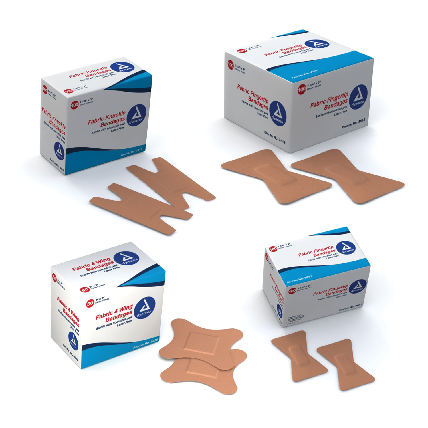 DYNAREX FLEXIBLE FABRIC BANDAGES Bandage, 1" x 3", 100/bx, 24 bx/cs (Products cannot be sold on Amazon.com or any other 3rd party site) Dynarex Corporation 3612