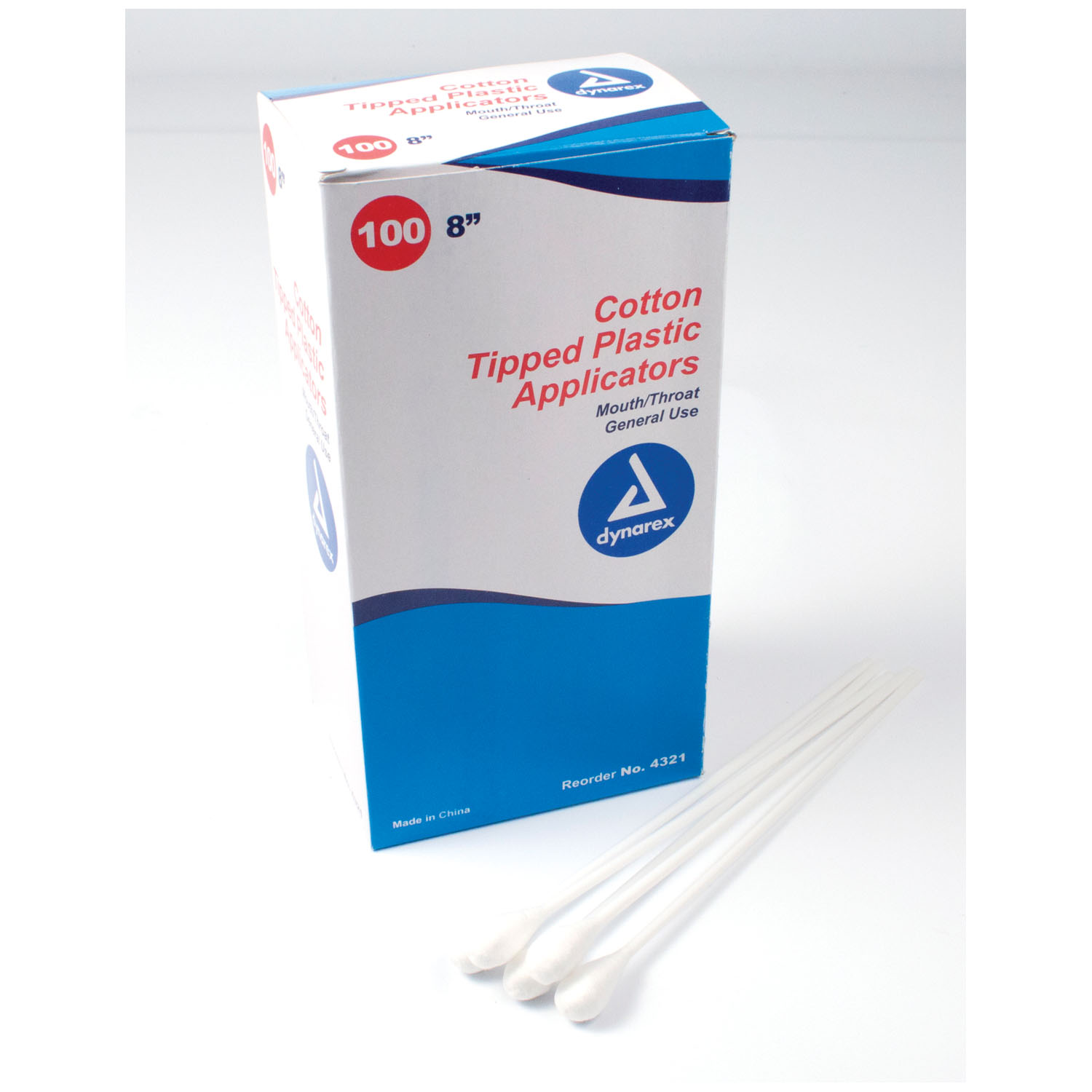 DYNAREX MOUTH/THROAT APPLICATOR Mouth/ Throat Applicator, 8", Plastic Stick, 100/bx, 10 bx/cs (Products cannot be sold on Amazon.com or any other 3rd party site) Dynarex Corporation 4321