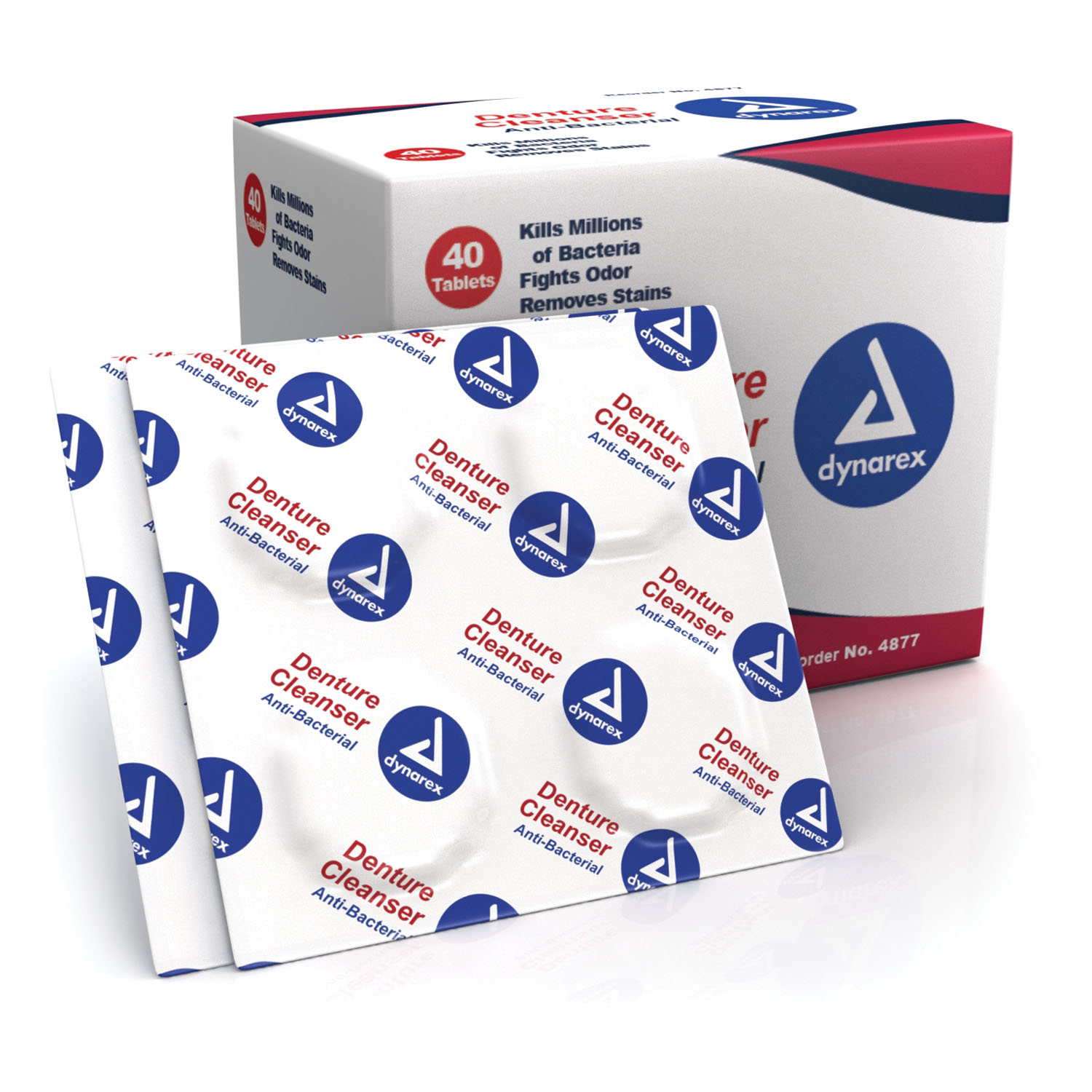 DYNAREX DENTURE TABLETS Denture Tablets, Antibacterial, 40/bx, 24 bx/cs (Products cannot be sold on Amazon.com or any other 3rd party site) Dynarex Corporation 4877