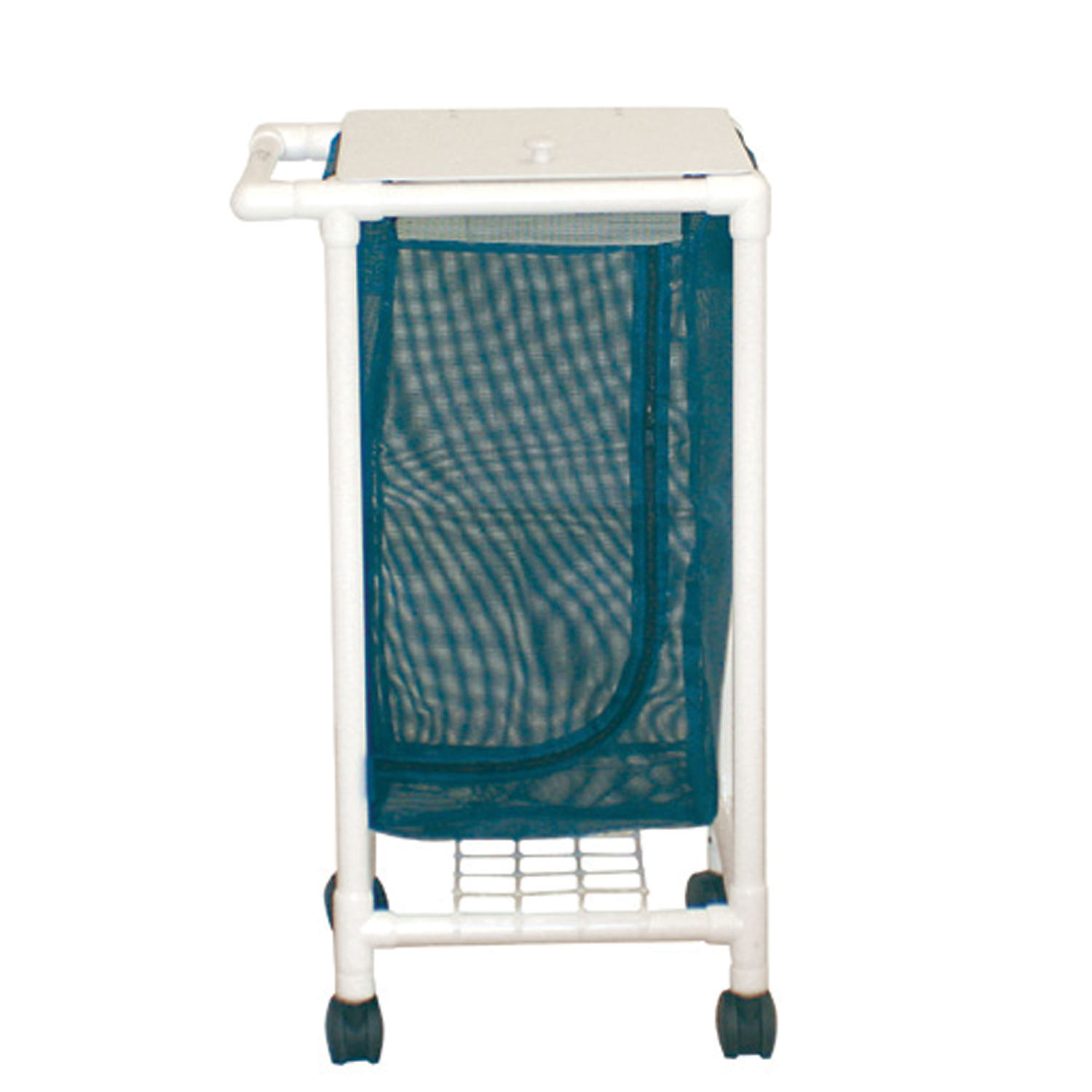 MJM LINEN HAMPERS "200" SERIES Space Saving Single Hamper, Mesh Bags (33 Gal Capacity, Plastic Bag) 3" Twin Nylon Casters, Zipper Opening MJM International Corp. 213-S