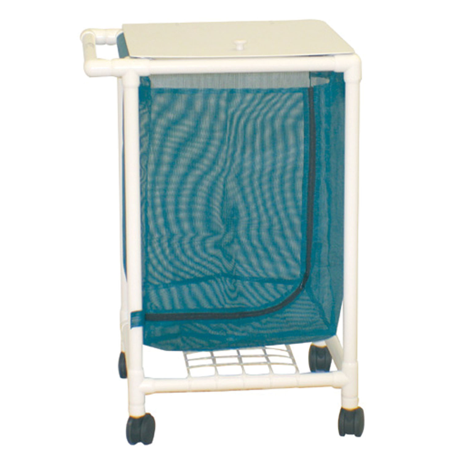 MJM LINEN HAMPERS "200" SERIES Space Saving Single Hamper, Mesh Bags (55 Gal Capacity, Plastic Bag) 3" Twin Nylon Casters, Zipper Opening MJM International Corp. 217-S