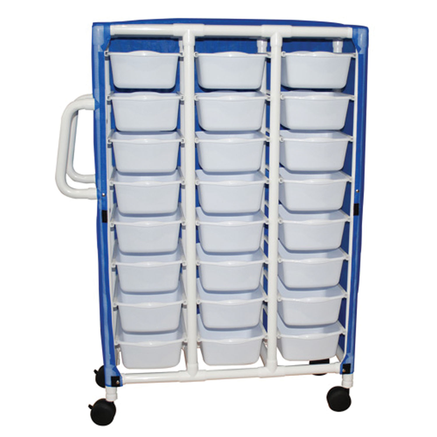 MJM SERIES "300" SPECIALTY/HANDY CARTS Specialty Cart, 24 Pull Out Tubs & Mesh or Solid Vinyl Cover MJM International Corp. 360-24-T