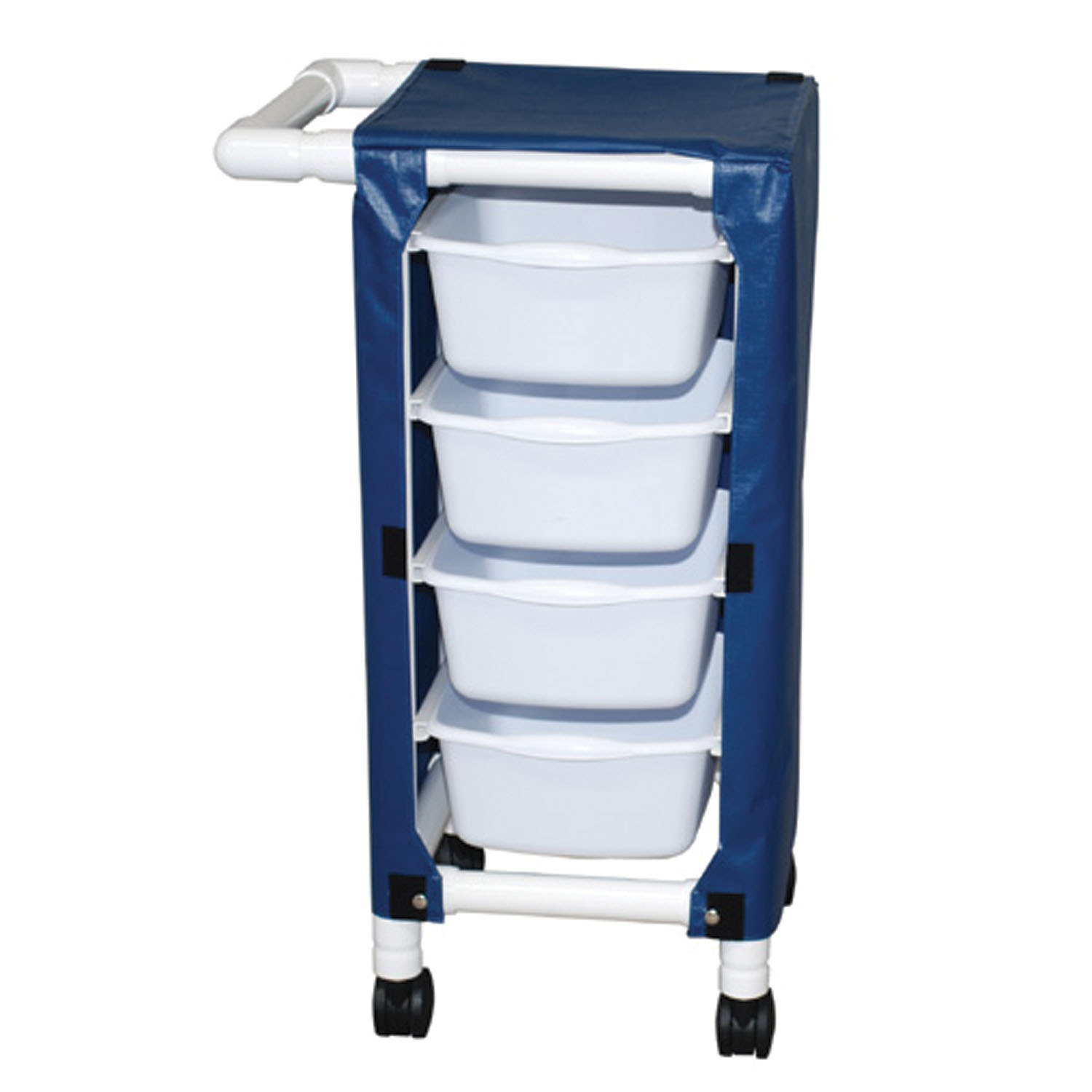 MJM SERIES "300" SPECIALTY/HANDY CARTS Specialty Cart, 4 Pull Out Tubs & Mesh or Solid Vinyl Cover MJM International Corp. 360-4-T