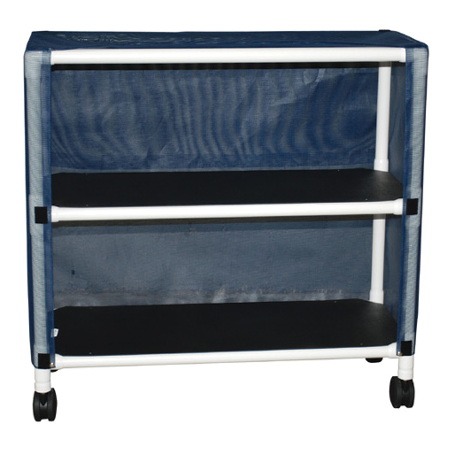 MJM ECHO LINE HAMPERS Echo 2-Shelf Linen Cart, Mesh or Solid Vinyl Cover, Shelf size 20" x 45", 75 lbs per Shelf MJM International Corp. E345-2C