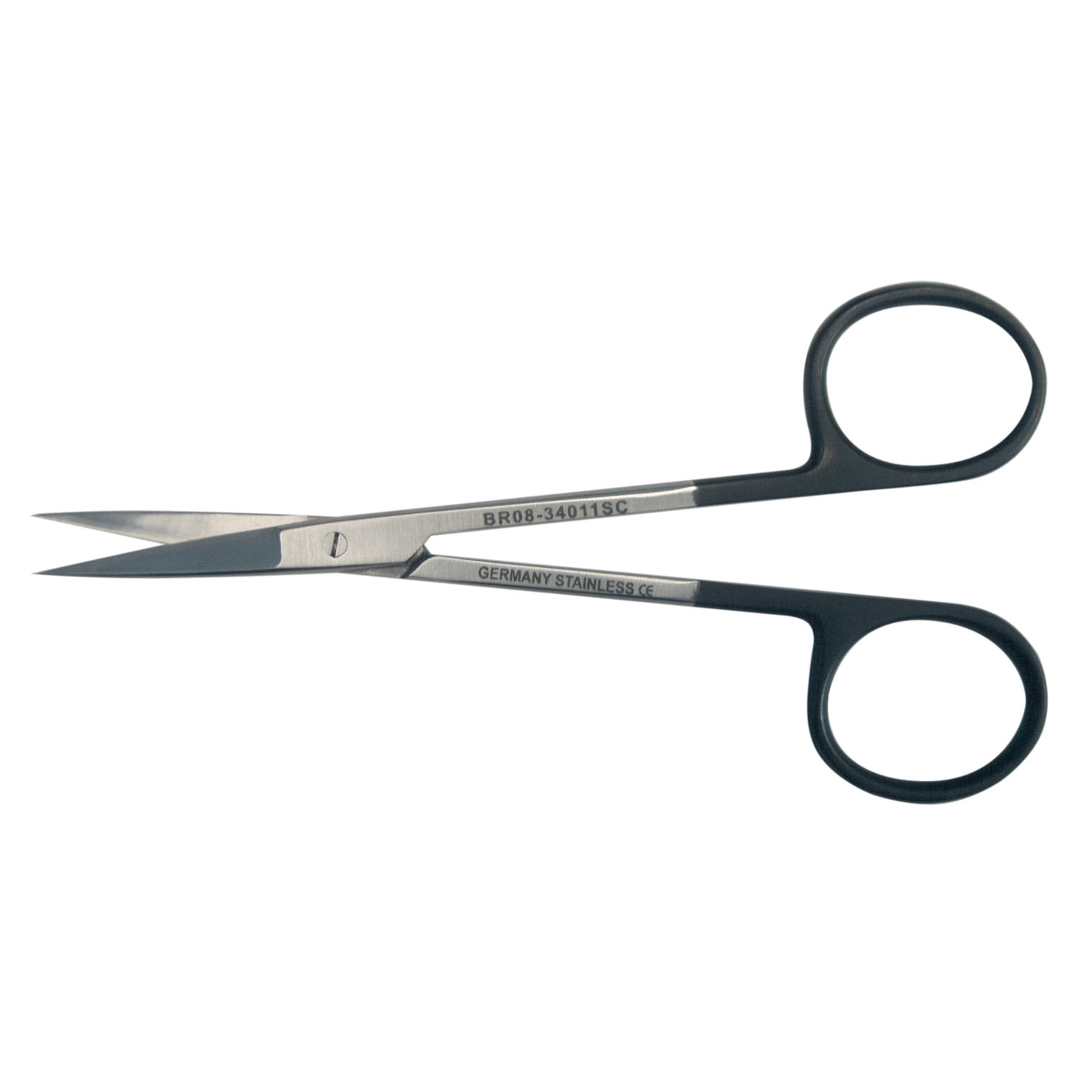 BR SURGICAL IRIS SCISSORS Iris Scissor, Round, Straight, Sharp/ Sharp, Serrated, SuperCut, Black Handles, 4¼" BR Surgical, LLC BR08-34011SC