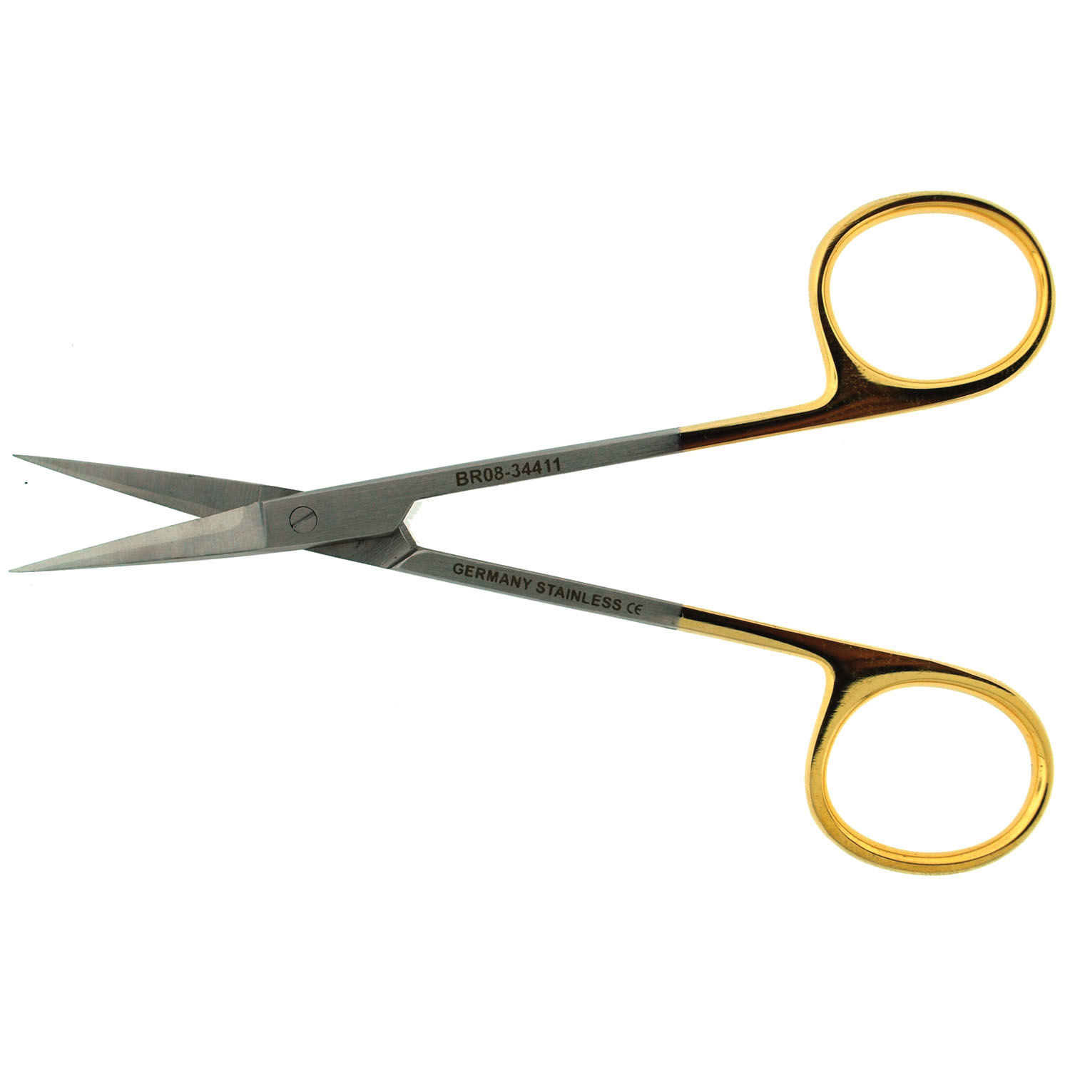 BR SURGICAL IRIS SCISSORS Iris Scissor, Round, Curved, sharp/ Sharp, Serrated, SuperCut, Black Handles, 4½" BR Surgical, LLC BR08-34111SC