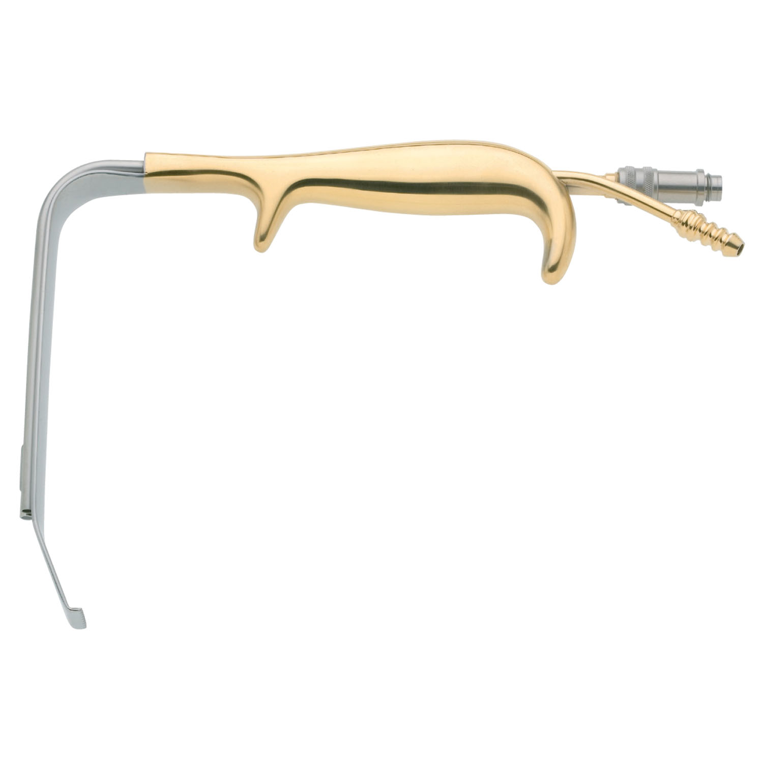 BR SURGICAL TEBBETTS STYLE RIGHT ANGLE RETRACTOR Tebbetts Right Angle Retractor with Teeth, Fiberoptical Illumination Port & Smoke Evacuator, 25 x 120mm BR Surgical, LLC BR18-205-1003