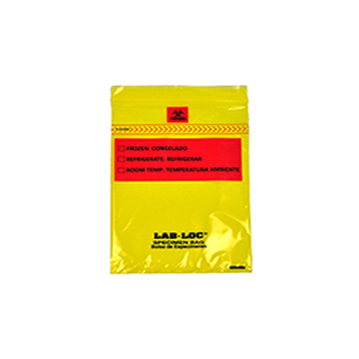 ELKAY LAB LOC® SPECIMEN BAGS Specimen Bag, Seal-N-Rip, Removable Biohazard Symbol, Zipper Closure, 3-Wall, Yellow Tint, 1.75 mil, 6" x 9", 100 bg/pk, 10 pk/cs LK Packaging LABZ69YE