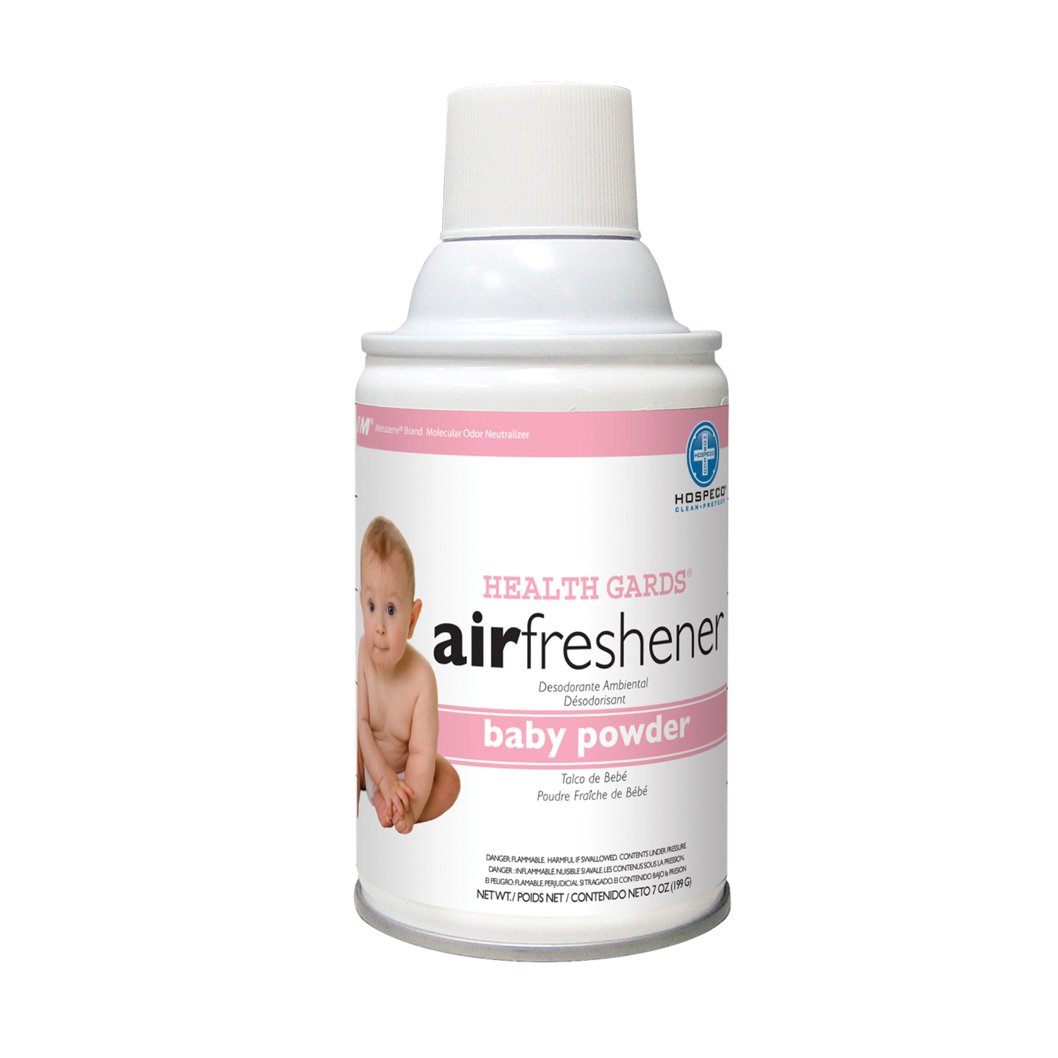 HOSPECO HEALTH GARDS® METERED AEROSOL AIR FRESHNERS Metered Aerosol, Baby Powder, 12/cs Hospeco 07909
