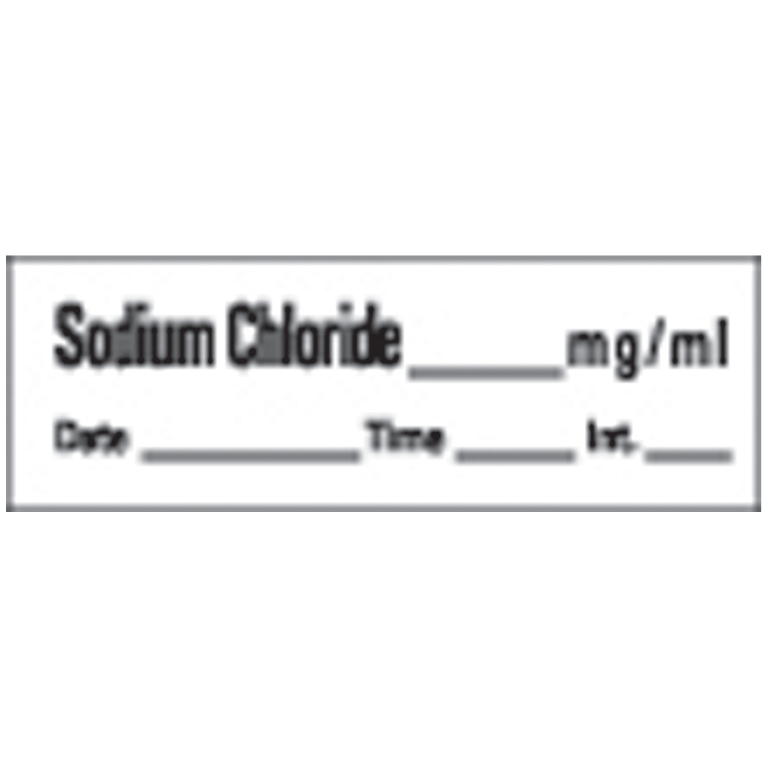 TIMEMED ANESTHESIA DRUG SYRINGE TAPE LABELS Sodium Chloride Syringe Labels, White, 500"/rl Precision Dynamics AN-90