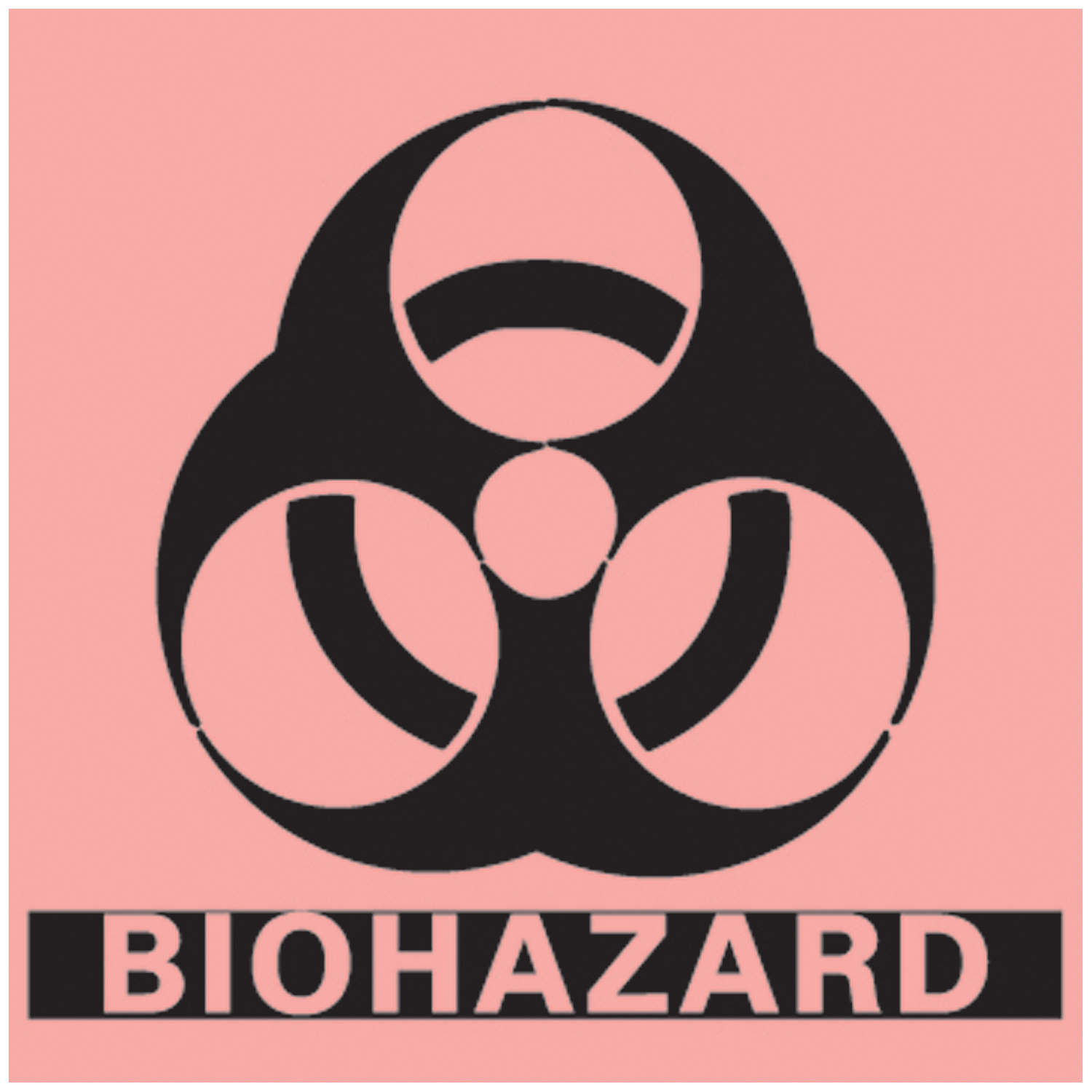 TIMEMED HAZARD COMMUNICATION LABELS Biohazard Labels, 5" x 5",  Fluorescent Red, 250/rl Precision Dynamics BH-55