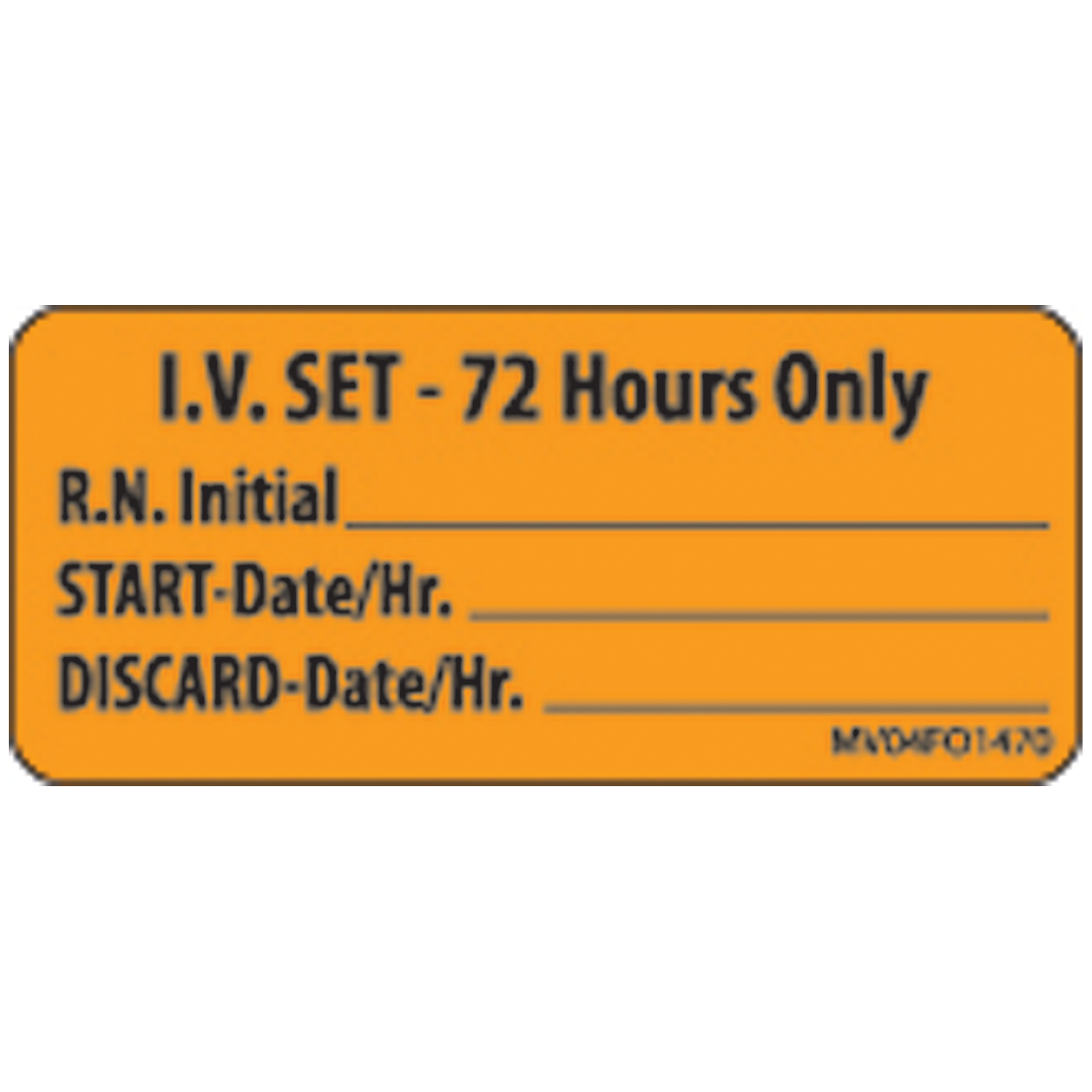 TIMEMED MEDVISION® LABELS IV Set - 72 Hours Only Labels For Pharmacy, 2¼" x 1", Fluorescent Orange, 420/rl Precision Dynamics MV04FO1470