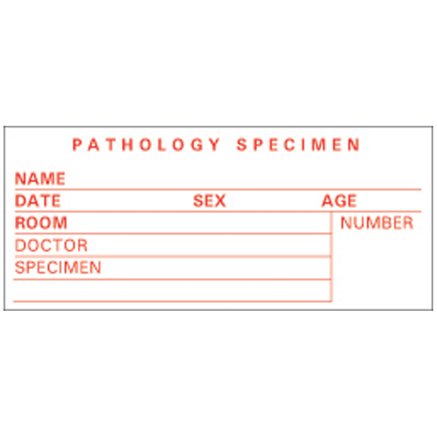 TIMEMED SPECIMEN & PATHOLOGY TAPE Specimen Tape, 3½" x 2", White/ Red, Imprint, 143/rl Precision Dynamics SP-5