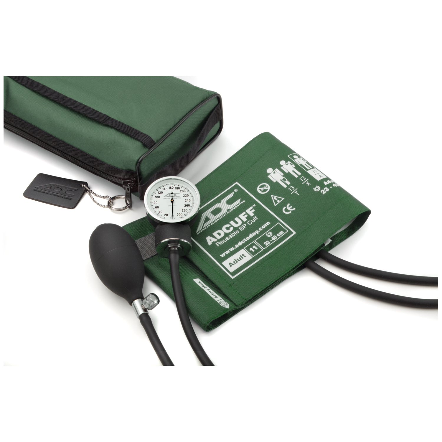 ADC PRO'S COMBO II ANEROID Adult Aneroid, Dark Green, Latex Free (LF) American Diagnostic Corporation 768-11ADG