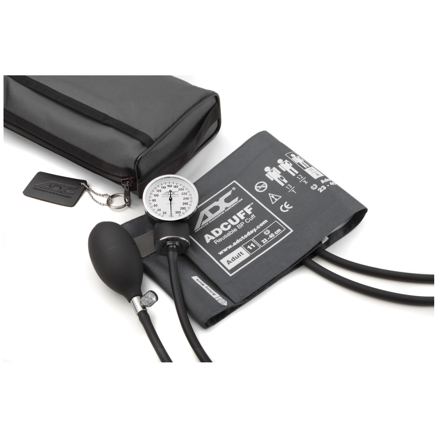 ADC PRO'S COMBO II ANEROID Adult Aneroid, Gray, Latex Free (LF) American Diagnostic Corporation 768-11AG