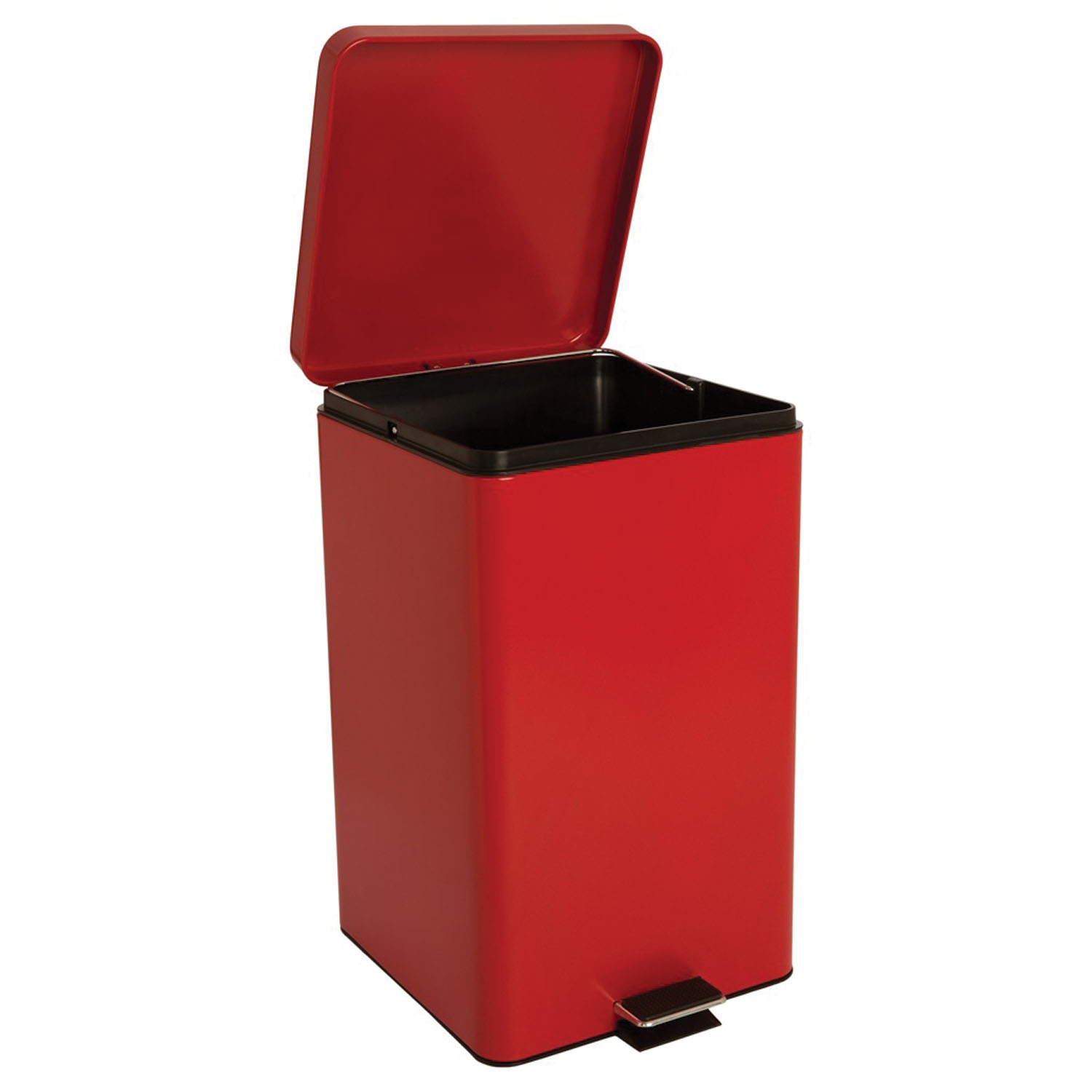 BREWER STEEL WASTE CANS Waste Can, 32 Qt, Square, Red Enamel Finish Brewer Company 35267
