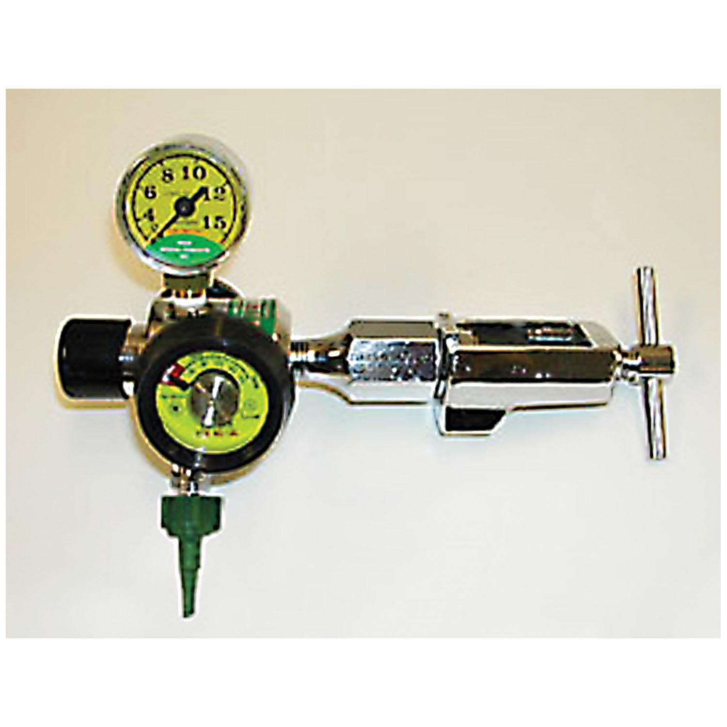 MADA OXYGEN REGULATORS, PARTS & ACCESSORIES Adjustable Flow Oxygen Regulators For C, D & E Cylinders, 2-15 LPM, CGA-870 Yoke, Contents Gauge MADA Medical Products, Inc. 1335-15