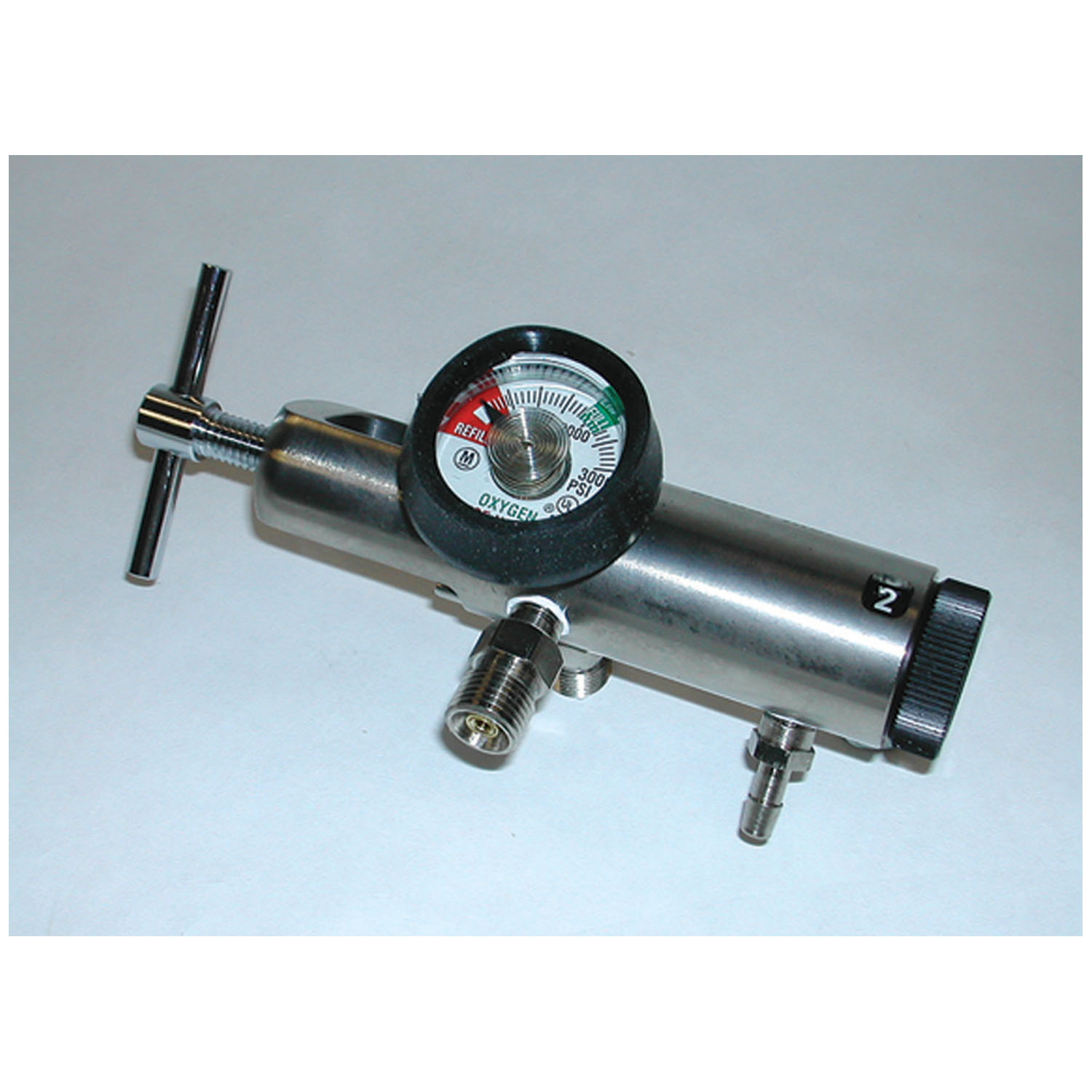 MADA OXYGEN REGULATORS, PARTS & ACCESSORIES Mada Multi-Purpose High/ Low Flow Click Style Oxygen Regulators, 1/4-25 LPM, CGA-870 Yoke, 2 DISS Outlets, 50 PSI For Small Cylinders MADA Medical Products, Inc. R1835GBHF-25