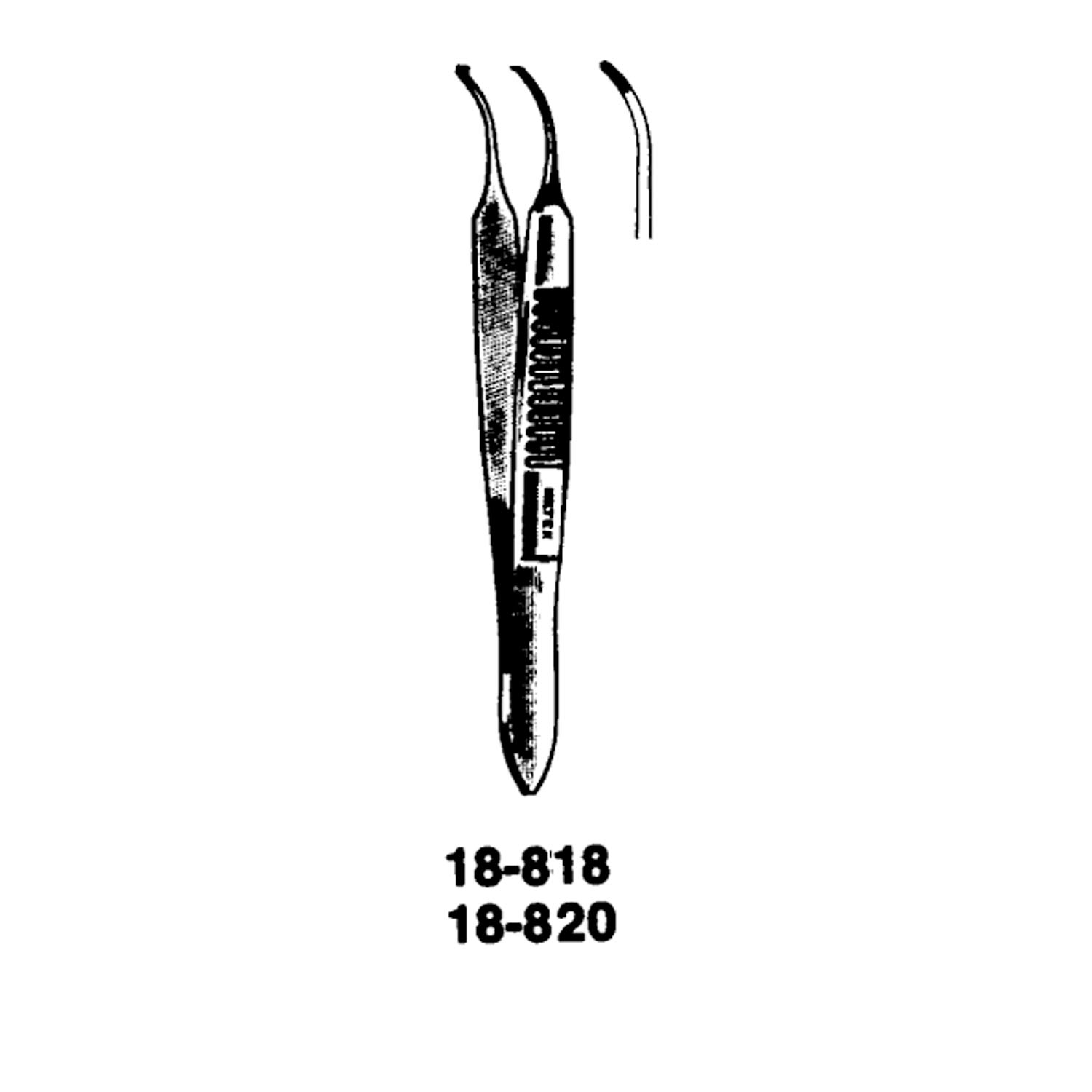 MILTEX GRAEFE FORCEPS Graefe Forceps, 2¾", Eye Dressing, Curved, Serrated Integra Miltex 18-818