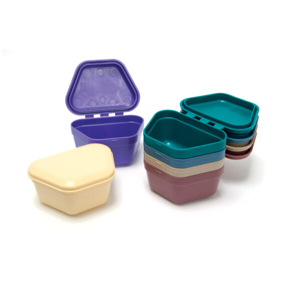 QUALA DENTURE BOXES Denture Box, Assorted Colors (2 ea): Midnight Blue, Plum, Gray Teal, 12/bg Quala Q9020